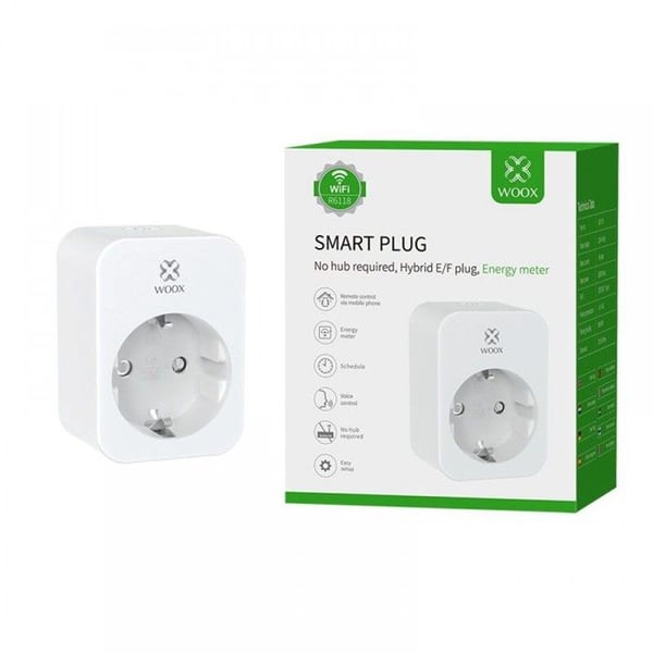 Intelligent kontakt - Woox - R6118-4pack - Energövervakning - Kompatibel med Alexa och Google - IP20