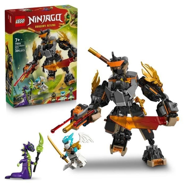 LEGO NINJAGO 71854 Cole's Robot Mission og Zane's Drage - Byggelegetøj 7 år