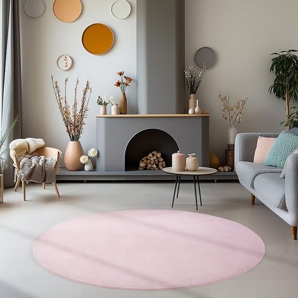 Ayyildiz Modern design matta Ros 120 x 170 cm korta fibrer, Enfärgad, för Vardagsrum, halkfri baksida