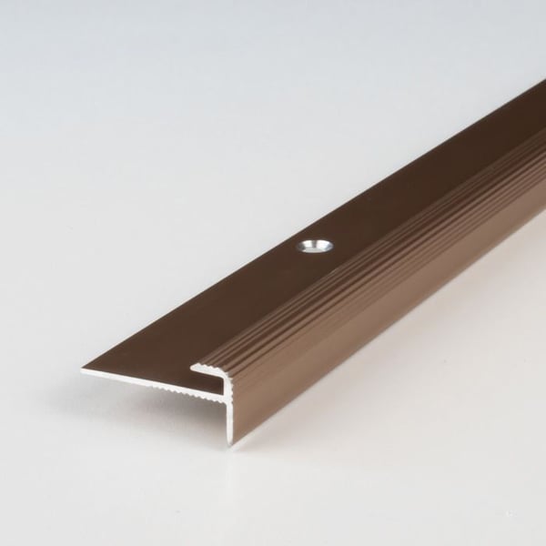 Profil avstängd Alu anodiserad Ljus brons l 25 mm H 3 mm Genomborrad L 1000 mm