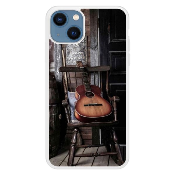 Förstärkt silikonskal med tryck som är kompatibelt med Apple iPhone 13 Gitarr