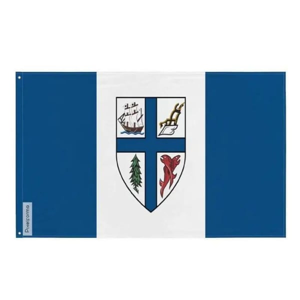 Flagga New Westminster – 120 x 180 cm – Motståndskraftig Polyester – 2 Metallöglor – Inomhus / Utomhus – Pixelforma