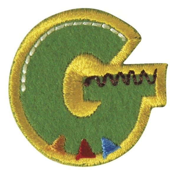 Värmefixerbara bokstäver i tyg, 3cm, ''G''