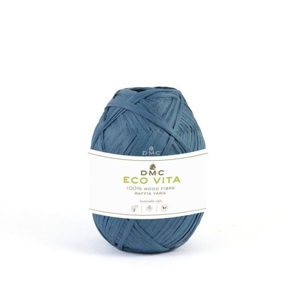 DMC - Raphia Eco Vita Raffia 50g Trikå Virkning Vävning Makramé Col. 07 Blå