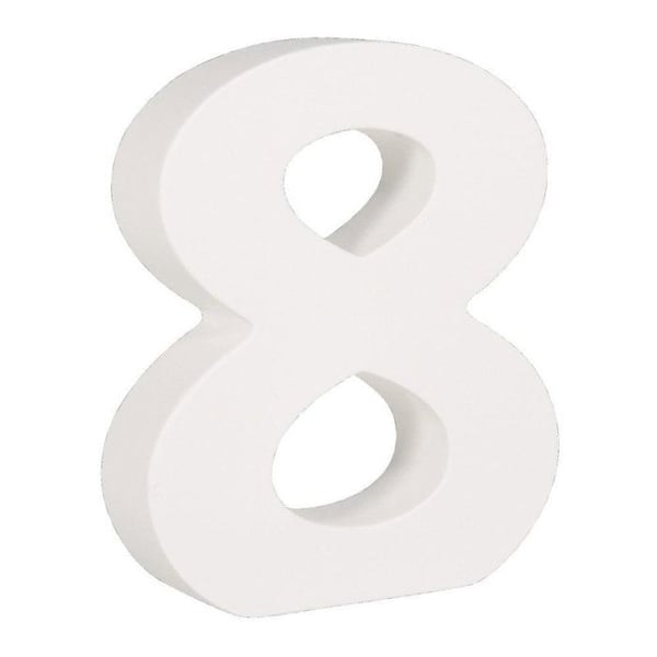 MDF-siffra 8, vit, 11 cm, tjocklek 2 cm