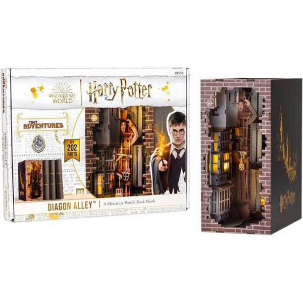 Bokhörna - DIY-kit för att bygga 3D-modell Bokstöd - REVELL - Tiny Adventures - Harry Potter - Diagon Alley - LED