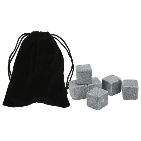 KIMISS Whisky Stones Whisky Stones 2 cm Granit Whisky Ice Pie Stone Flanellpåse Presentset för Whisky Gin Wine