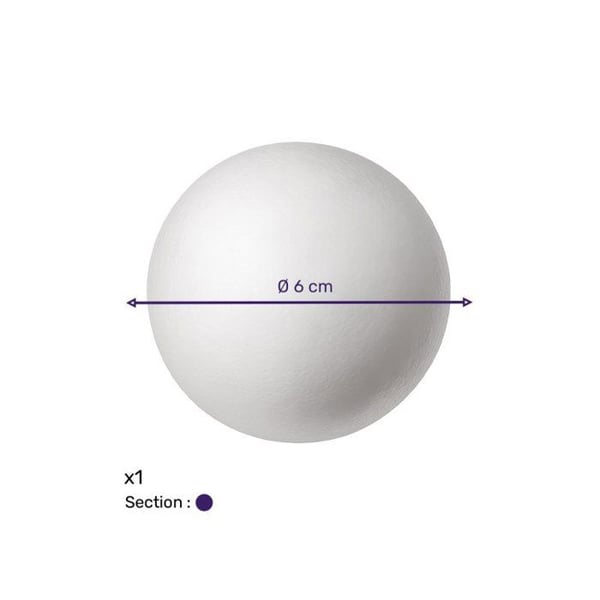 Polystyreneboll - Rayher - Mellanstorlek - Vit - Ø 6 cm - Mixad