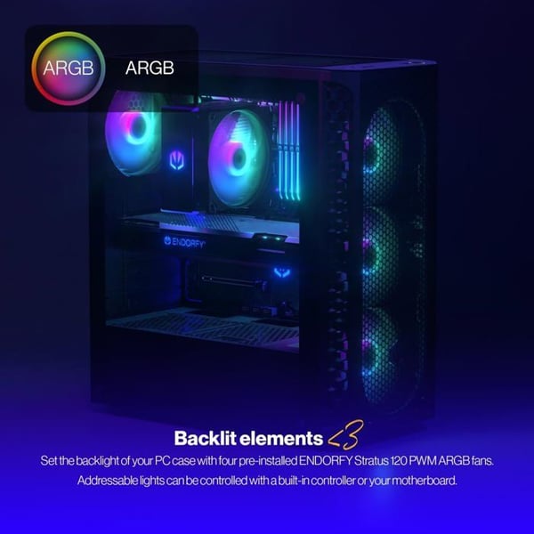 PC-chassi - Endorfy - Signum 300 ARGB - Svart - Mid Tower - 2 års garanti