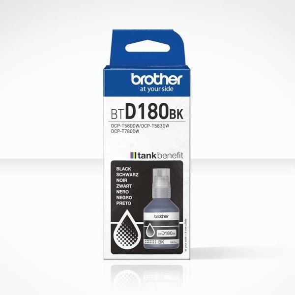 Bläckflaska - Brother - BTD180BK - Svart - 7500 sidor - Enhet - Standard