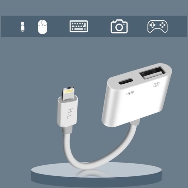 Adapter - Apple - Lightning till USB - Snabbladdning - Kompakt - Plug & Play