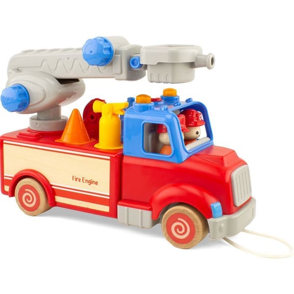 Palokunta-auto - Ulysse - Routoudou - 28 cm - 2 hahmoa - Äänen- ja valotehosteet