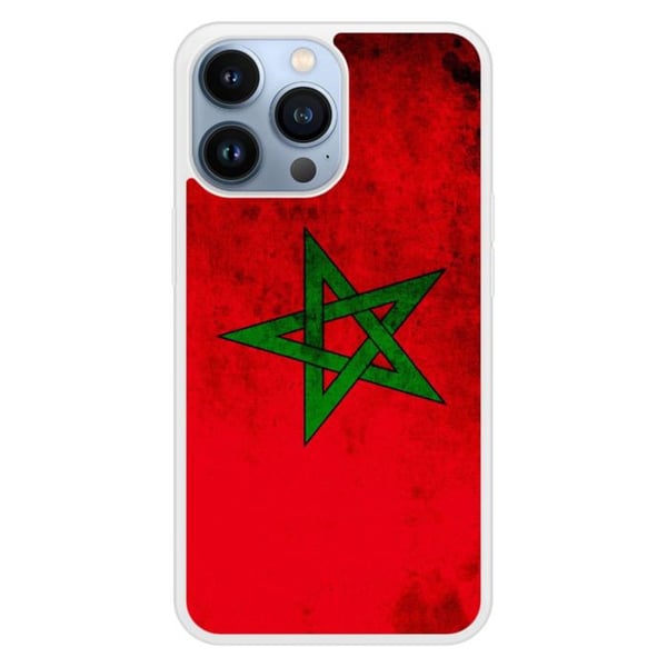 Siliconeförstärkt skal med tryck kompatibelt med Apple iPhone 13 Pro Marockos flagga