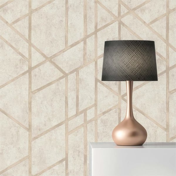 Grafiskt Tapet Roberto M1-No.289 Grädde Geometrisk Tapet