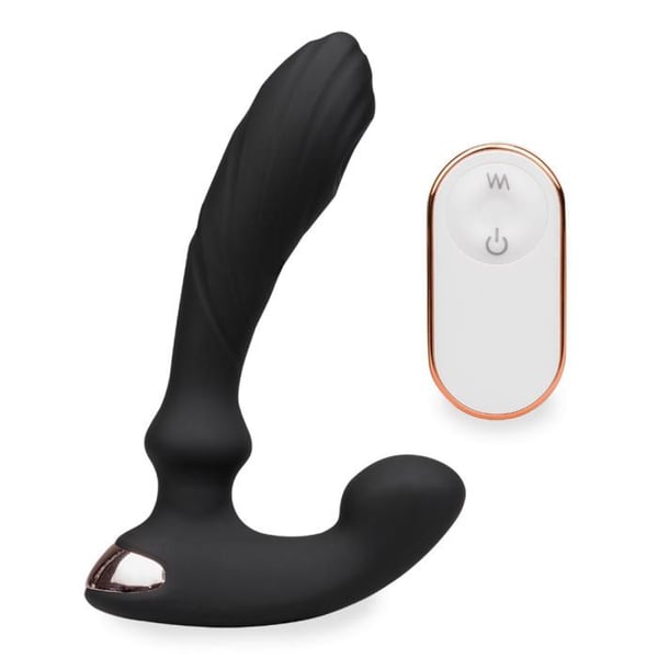Fjärrstyrd vibrerande analvibrator för prostatastimulering med 9 lägen - svart
