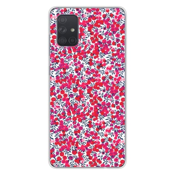 1001Coques - Silikonfodral kompatibelt med Samsung Galaxy A51 - Liberty Wiltshire röd mönster - Originaldesign tryckt i Frankrike