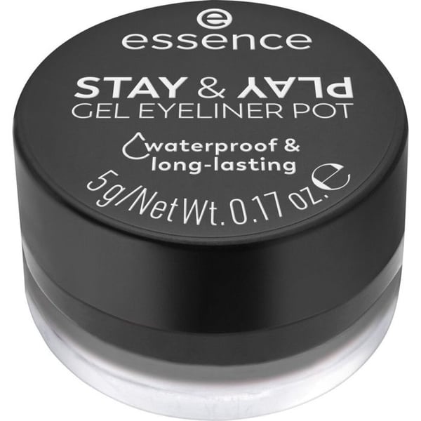 Essence - Eyeliner Gel Pot Stay & Play - 01 Svart