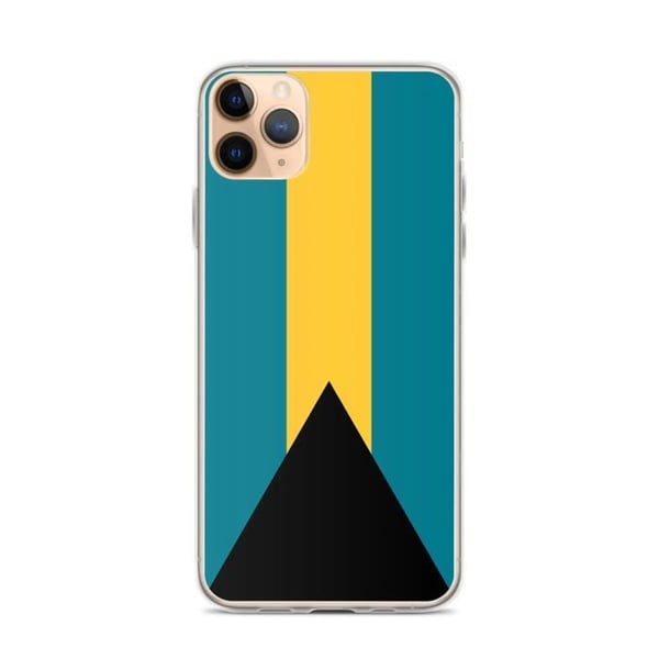 Mobilskal – Bahamasflagga – Kompatibel med iPhone 11 Pro Max – Flexibelt fodral – Slitstarkt och stötsäkert – Silikon – Pixelforma