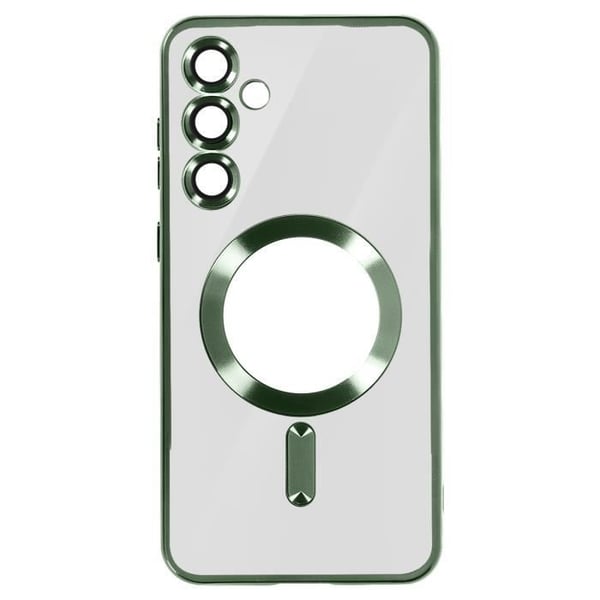 MagSafe-fodral - AVIZAR - Samsung S24 Plus - Flexibelt silikongel - Kameraskydd - Grön kromad kant