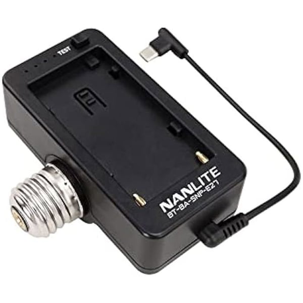 NANLITE NPF-batteriadapter med E27-huvud -