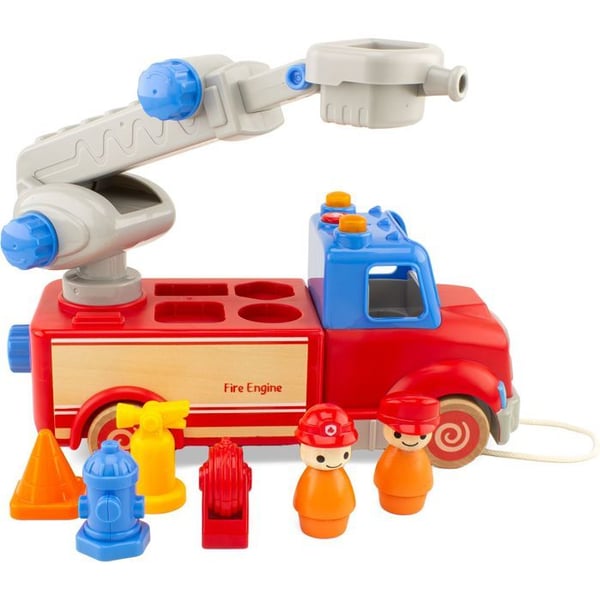 Palokunta-auto - Ulysse - Routoudou - 28 cm - 2 hahmoa - Äänen- ja valotehosteet