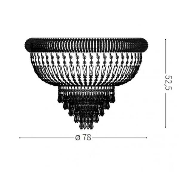 Taklampa - IDEAL LUX - DUBAI PL24 - 24x E14 - Metall krom/ mässing - Kaskad av slipat kristall