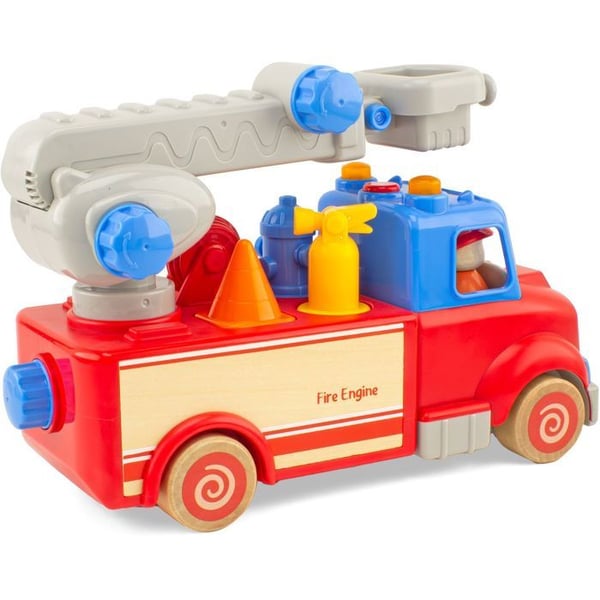 Palokunta-auto - Ulysse - Routoudou - 28 cm - 2 hahmoa - Äänen- ja valotehosteet