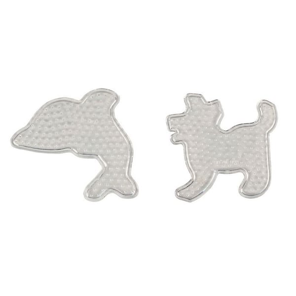 2 genomskinliga tallrikar 9 cm för strykpärlor (delfin, hund) + 2 ark bakplåtspapper 16x19,5 cm 2 genomskinliga tallrikar 9 cm för strykpärlor (delfin, hund) + 2 ark bakplåtspapper 16x19,5 cm