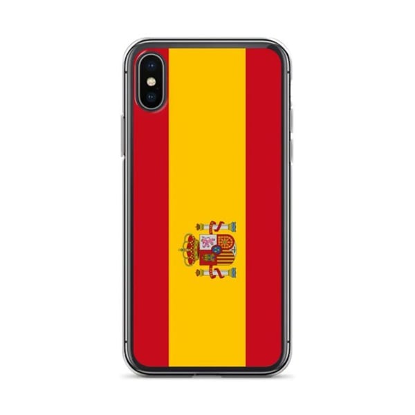 Mobilskal – Spaniens flagga – Kompatibel med iPhone XS – Mjuk fäll – Slitstark och stöttålig - Silikon - Pixelforma