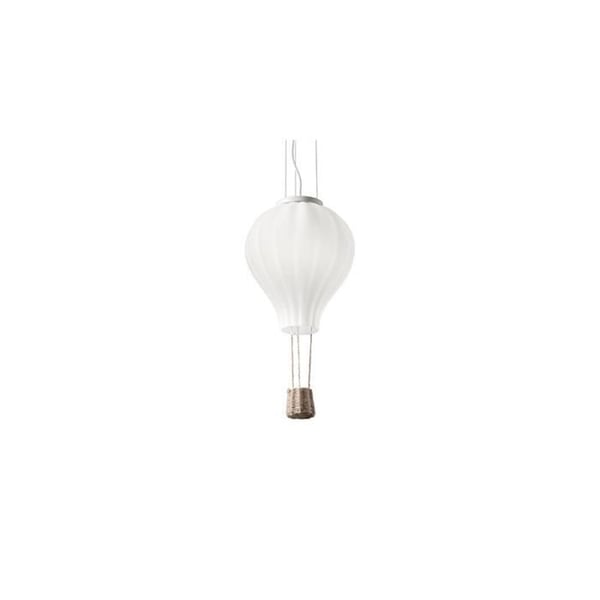 Upphängning - IDEAL LUX - DRÖM STORT - Vit - 1 glödlampa E27 - Tyg och Glas
