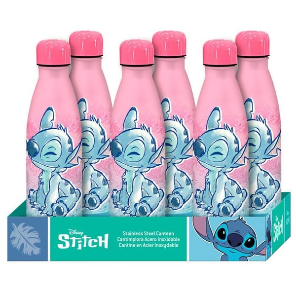 Ståltumbler - KIDS LICENSING - Disney Stitch - Rosa - Isolerad - Unisex