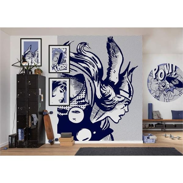 Fototapet - KOMAR - Marvel Captain America Pow - 125 x 125 cm - Non-woven - Självhäftande