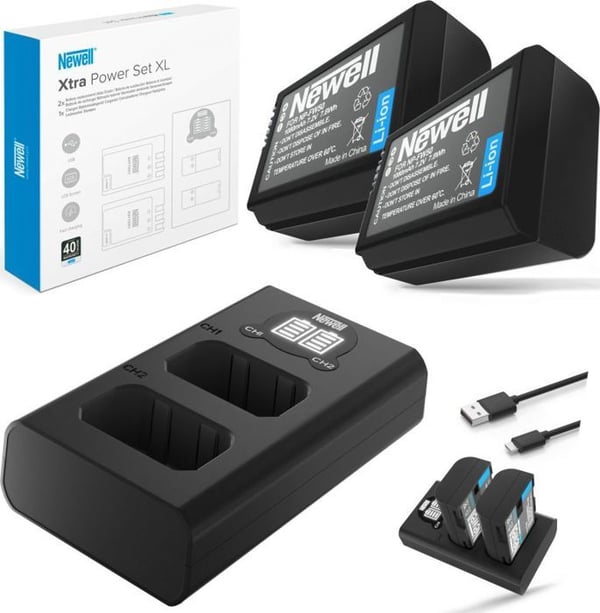 Batteri - Newell - NL3006 - DL-USB-C - 2 batterier NP-FW50 - Li-Ion - 7,2V