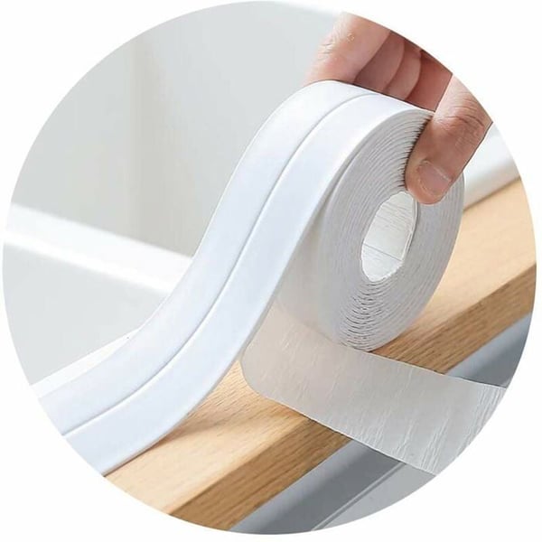 Fogsvets silikonvit för badrum, självhäftande vattentålig tejp mot mögel, 3.2m x 3.8cm YYV