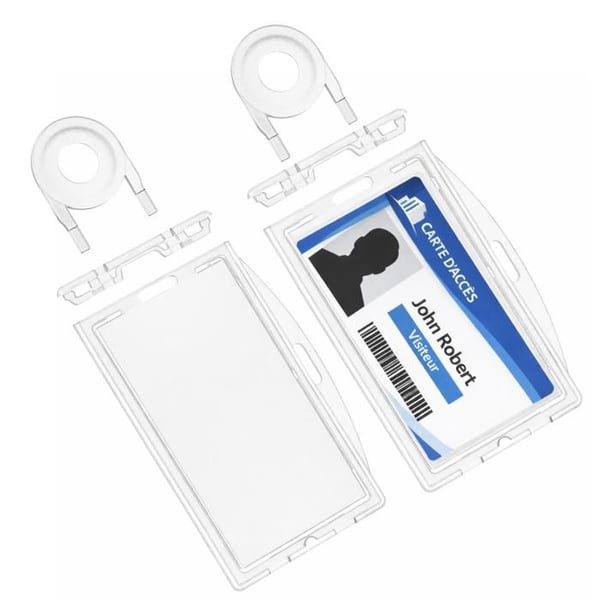 Låsbar hård genomskinlig vertikal horisontell plastkortshållare [Pack 2] ID-kort lojalitet Phonillico®