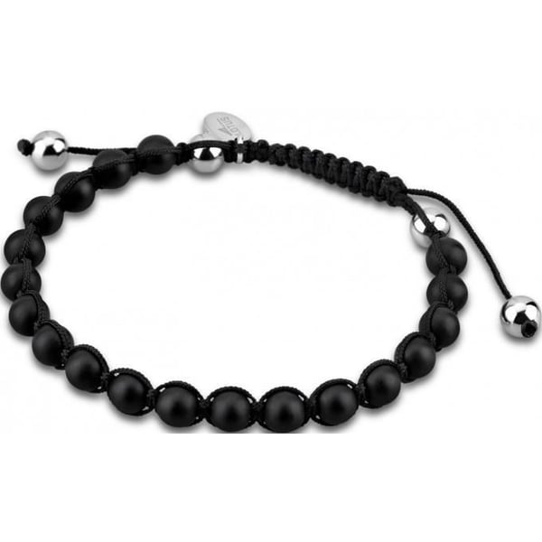 Armband - Lotus Style - LS1455-2-2 - Svarta pärlor - Resin - Herr