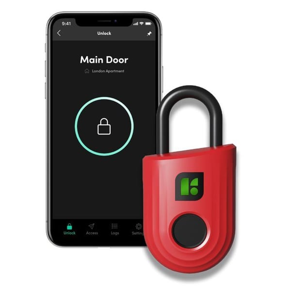 Fingeravtryckslås - Padlock Lite Röd - Igloohome