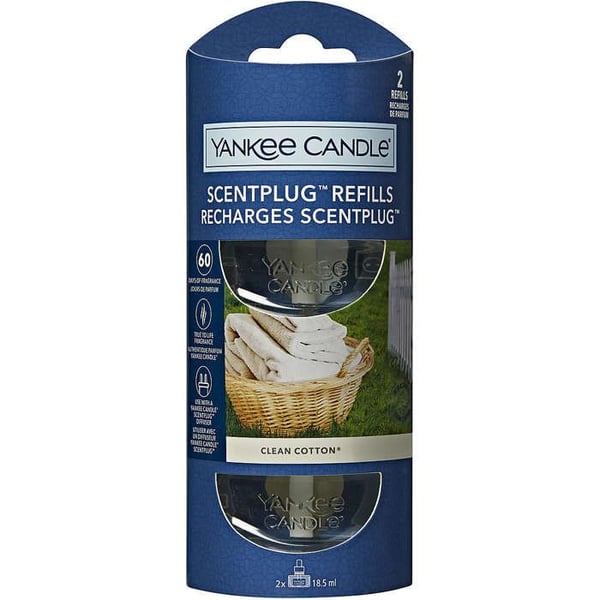 Återfyllning av doft - YANKEE CANDLE - Doftplugg - Ren bomull - Glas - Cylindrisk