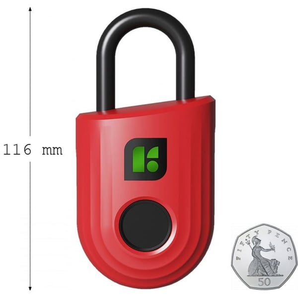 Fingeravtryckslås - Padlock Lite Röd - Igloohome