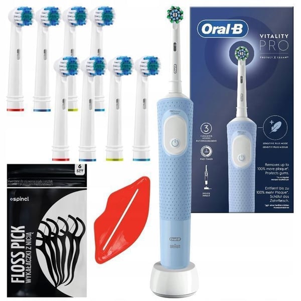 Elektrisk tandborste - Oral B - Vitality Pro D103 - 3 lägen - Tillbehör ingår - Blå