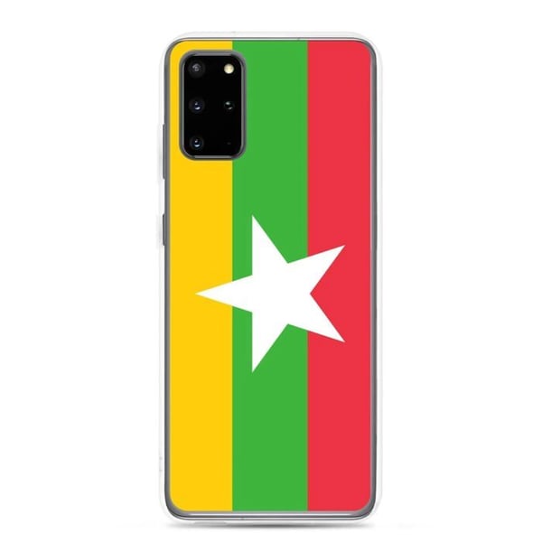 Telefonfodral – Flagga av Myanmar – Kompatibel med Samsung Galaxy S20 Ultra – Mjuk Fodral – Slitstarkt och Stötsäkert – Pixelforma