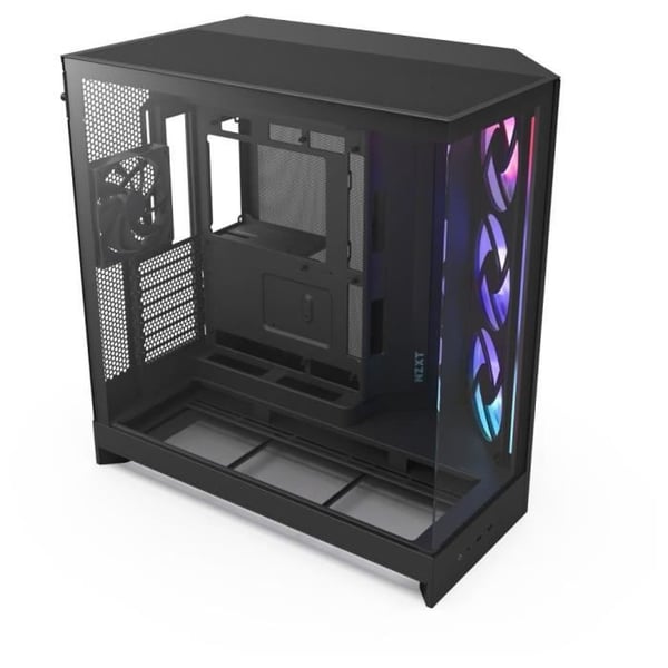 Melltalt chassi - NZXT - CM-H92FB-R1 - H9 Flow RGB - Dubbelkammare - Inkluderade RGB-fläktar - Svart