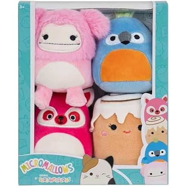 Paket med 4 Plush - JAZWARES - Micromallows - Brina, Chanel, Lucia, Tenise - 6,3 cm - Multikolor