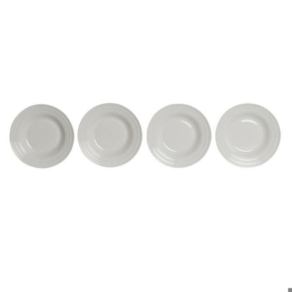 Djuptallrik - DKD Home Decor - Set om 4 - Porslin - Vit - Ej mikrovågssäker