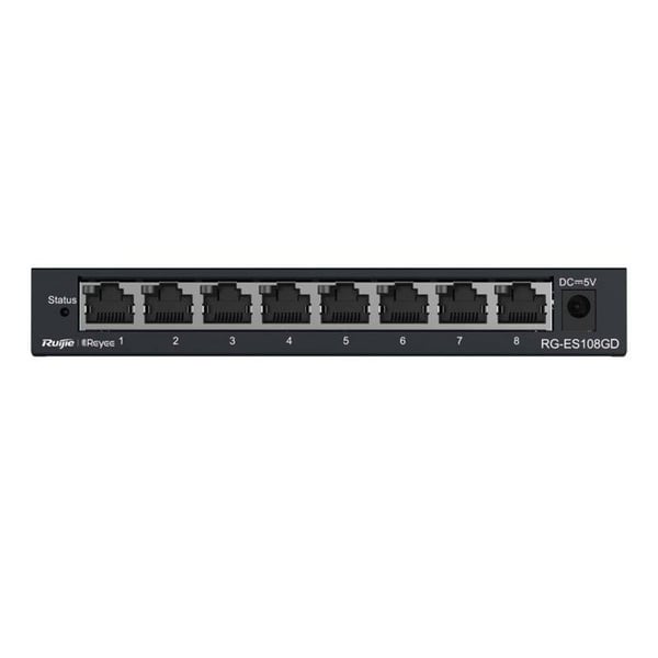 Ruijie Switch icke hanterad 8xGb RJ45, stålkapsling