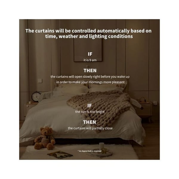 Gardinstyring - AQARA - E1 - ZigBee 3.0 - Kompatibel med HomeKit - 12 kg max