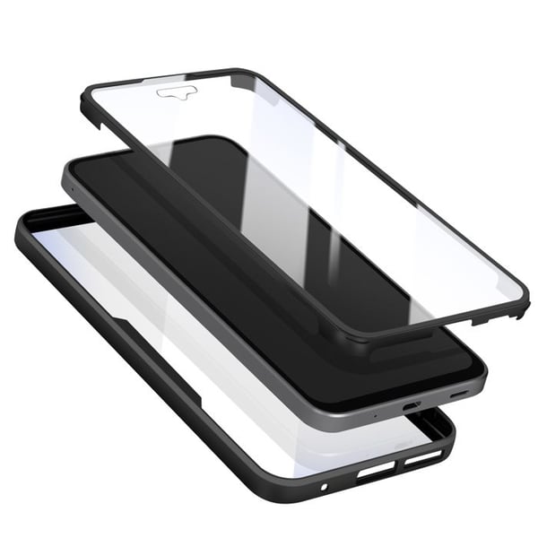 Heltäckande Skal - AVIZAR - Galaxy A17 - 360° Skydd - Svart Silikon - Transparent Akryl