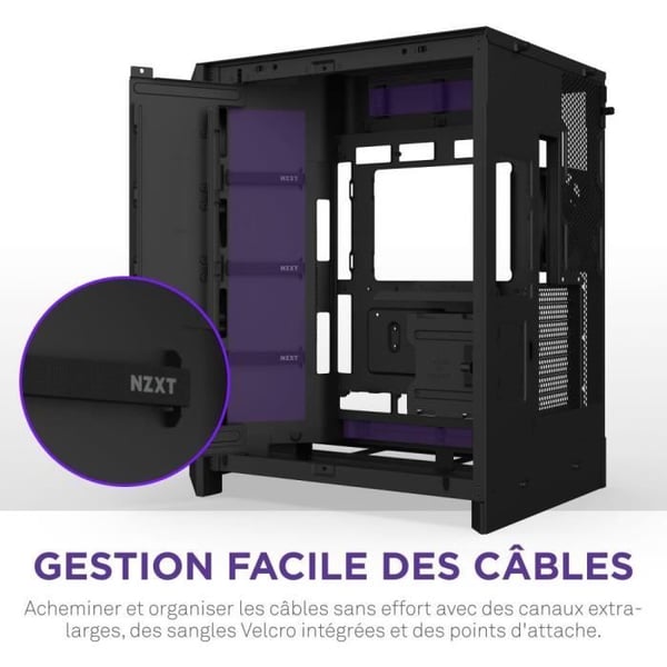 Melltalt chassi - NZXT - CM-H92FB-R1 - H9 Flow RGB - Dubbelkammare - Inkluderade RGB-fläktar - Svart