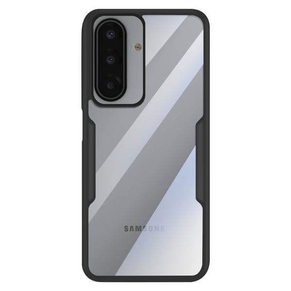 Heltäckande Skal - AVIZAR - Galaxy A17 - 360° Skydd - Svart Silikon - Transparent Akryl