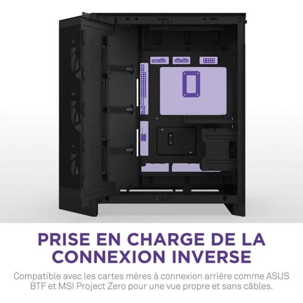 Melltalt chassi - NZXT - CM-H92FB-R1 - H9 Flow RGB - Dubbelkammare - Inkluderade RGB-fläktar - Svart